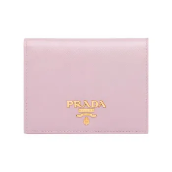 PRADA Saffiano Leather Wallet Women's Cherry Blossom Pink