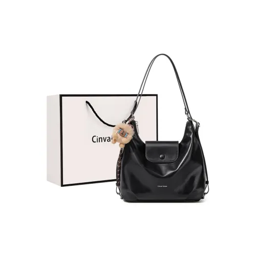 CinvaiKrose Synthetic Leather Shoulder Bag, Handbag, Tote Bag, messenger Medium Size Women's Black/Coffee/Ecru