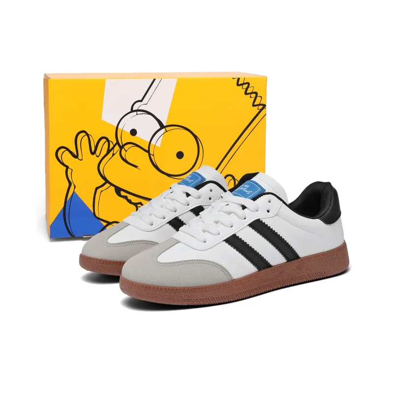 The Simpsons Skateboard Shoes Unisex Low Top White/Gray/Black-0