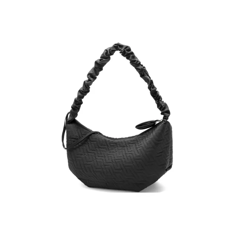 BELLE Fabric Crescent Bag Shoulder Bag Tubas Women's Black/White-1