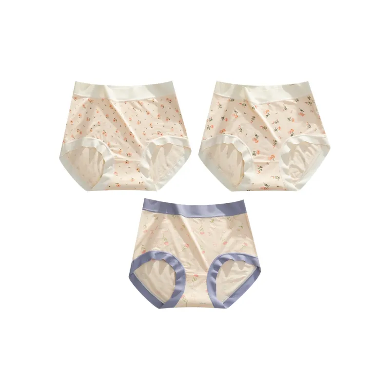 MADALLO Underpants Women's 1 Pack Sky Blue Floral-17