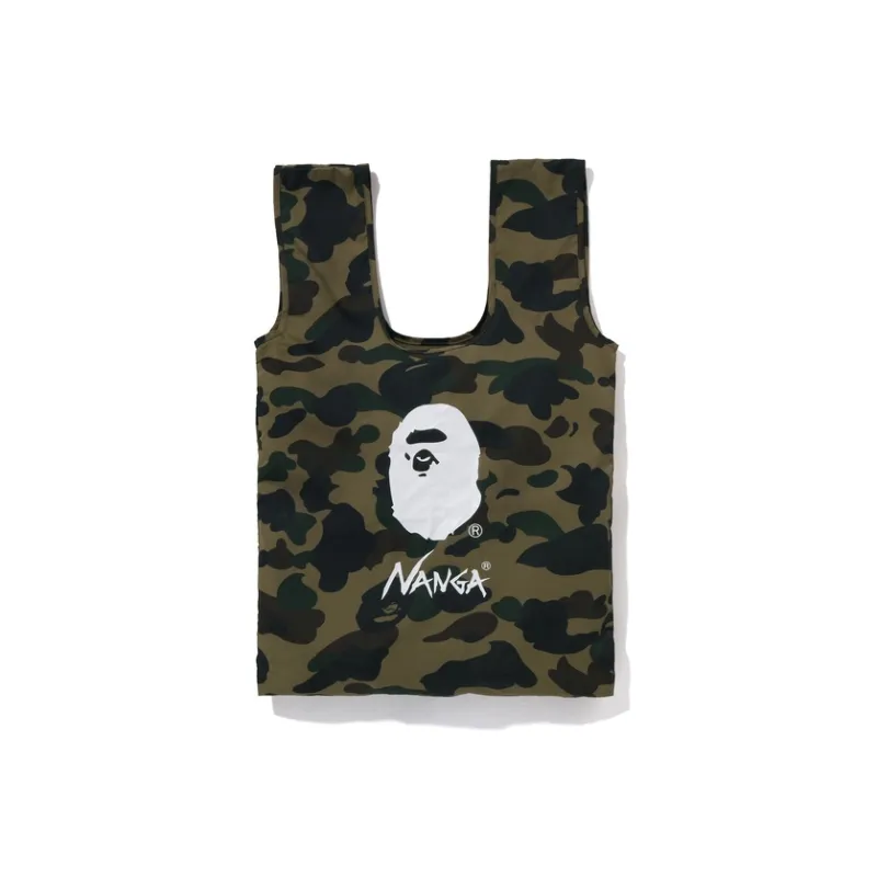 A BATHING APE NANGA Collaboration Polyester Shopping Bag Regular Unisex Green-0
