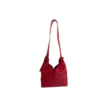 ZARA AO YES Collaboration Sheepskin Crossbody Bag, Shoulder Bag Large Size Women's Red