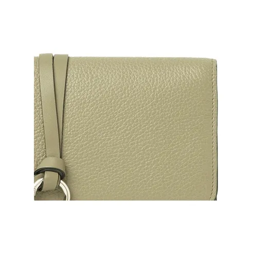Chloe Alphabet Grained Calfskin Wallet Women's Light Green-4