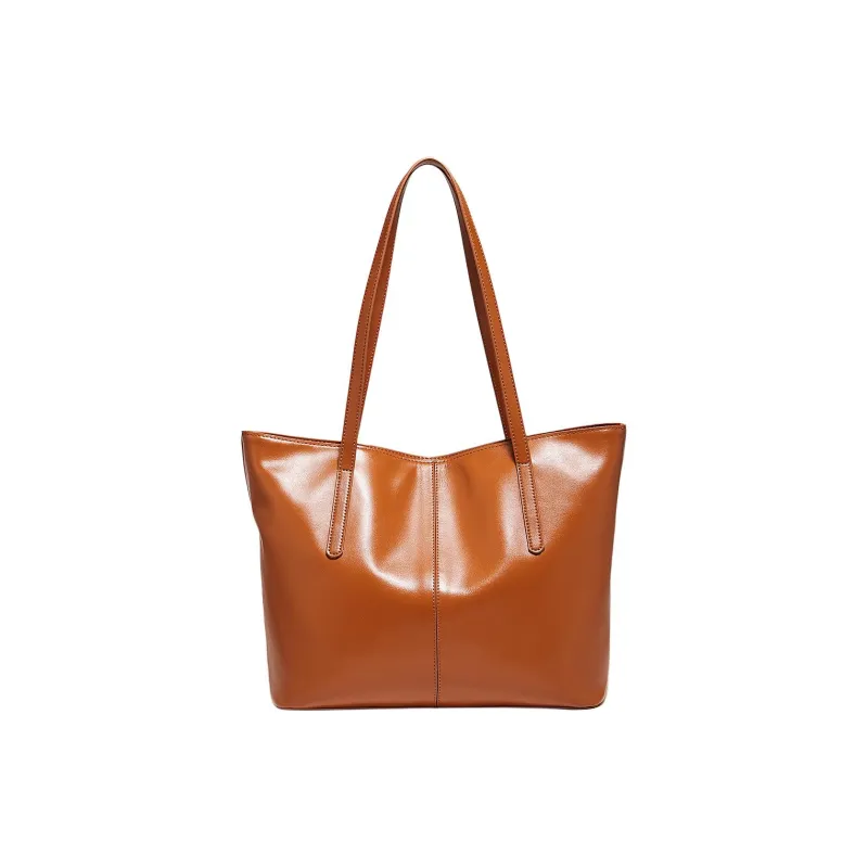 Marino Orlandi Cow Leather Patchwork Synthetic Leather Tote Bag Shopping Bag Shoulder Bags Women's Brown/Black-4