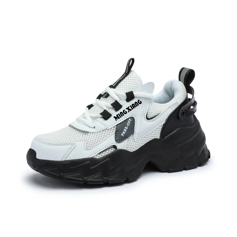 Singing Breathable Lightweight Height Increasing Low Top Chunky Sneakers Unisex-1