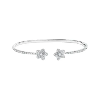 Graff 18K White Gold Diamonds Bangles Women's Silver