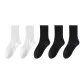 ④ High Elastic Crew Socks Combination (White+White+Black+Black+Black)