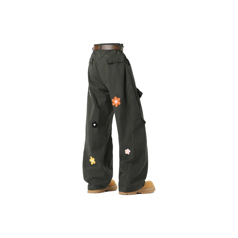 SUNSETMONENT Casual Pants Unisex Army Green-1