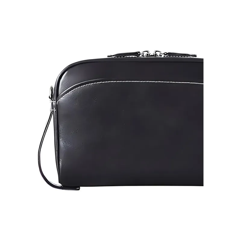 SAMSONITE Cow Leather Clutch Bag Over The Shoulder Unisex Black-3