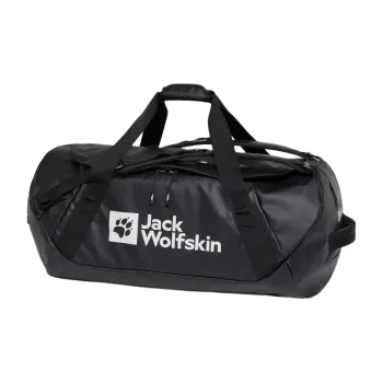 Jack Wolfskin Polyester One Shoulder Crossbody Double Shoulder Travel Bag 70L Unisex Black