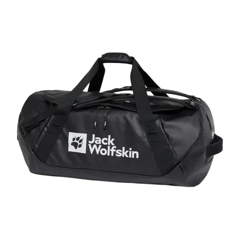 Jack Wolfskin Polyester One Shoulder Crossbody Double Shoulder Travel Bag 70L Unisex Black-0