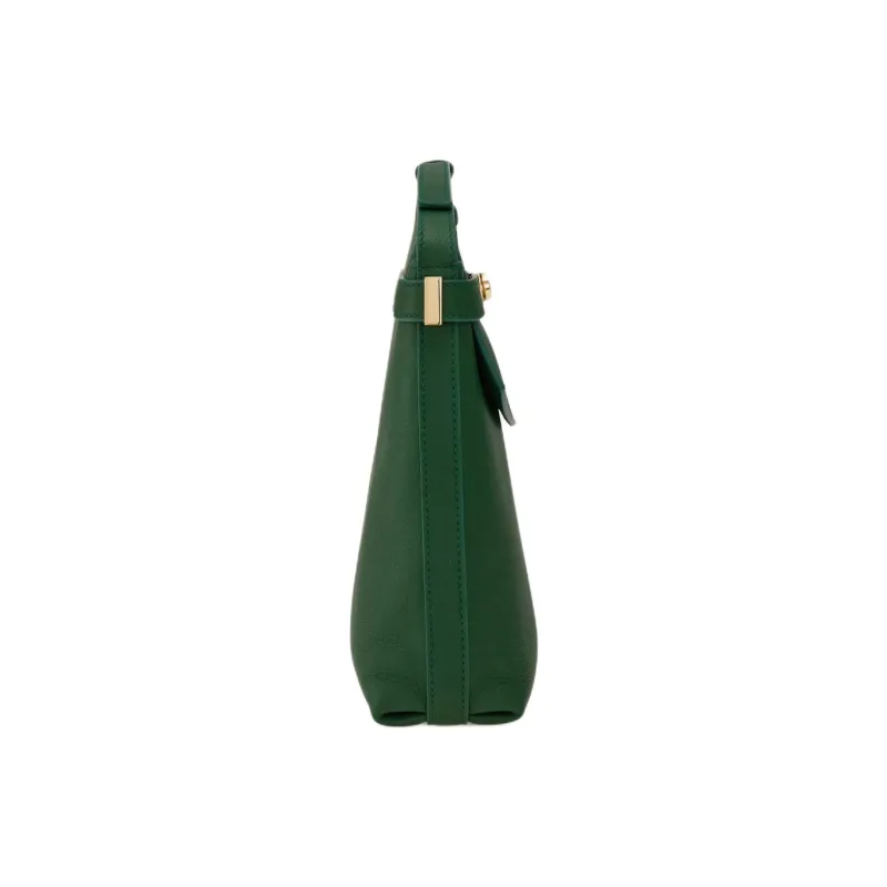 FERRAGAMO Hug Calfskin Messenger Bag Shoulder Bag Women's Forest Green-2