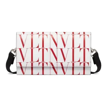 Valentino Genuine Leather Clutch Men's White Red