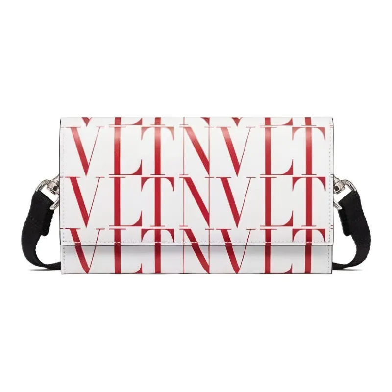 Valentino Genuine Leather Clutch Men's White Red-0