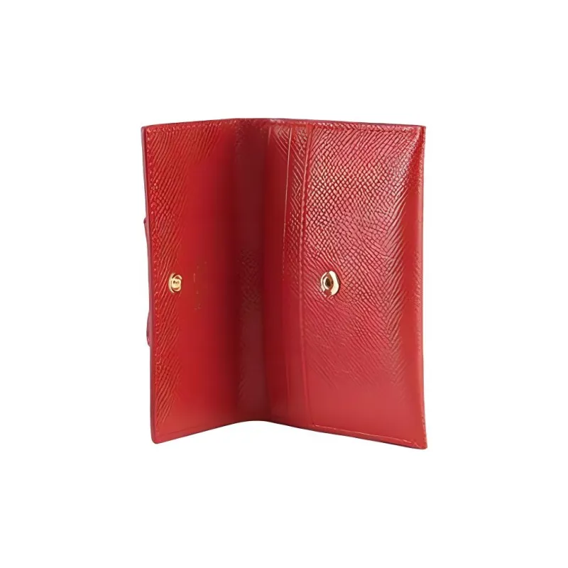 FERRAGAMO Vara Leather Wallet Women's Red-3
