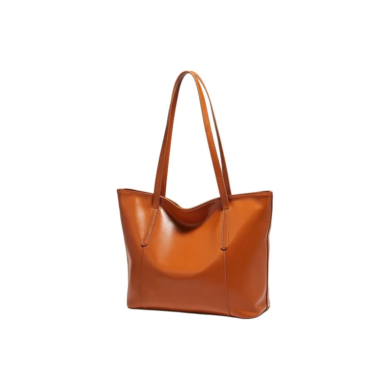 Marino Orlandi Cow Leather Patchwork Synthetic Leather Tote Bag Shopping Bag Shoulder Bags Women's Brown/Black-3