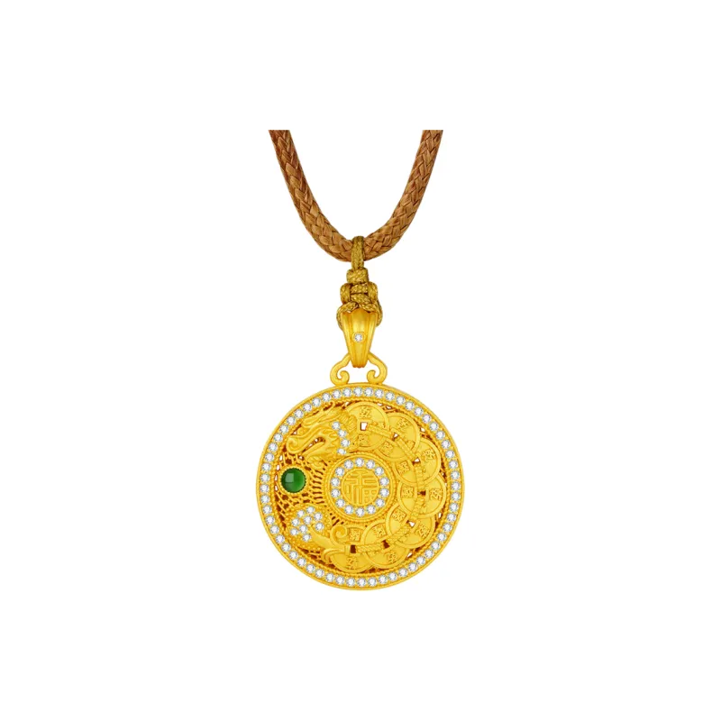 I Do S925 Silver Necklace Ba Bao Luo Pan Fortune And Wealth Auspicious And Smooth Fortune And Wealth Women's-0