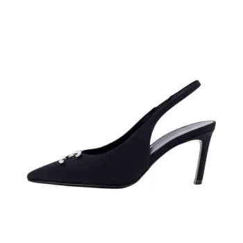CELINE Triomphe Logo Plaque Slingback Pumps