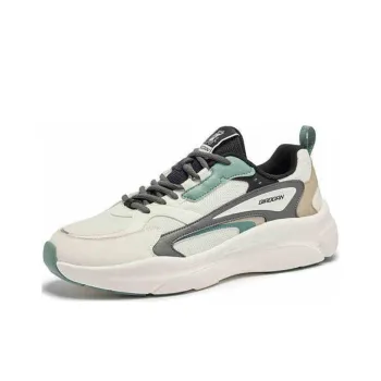 QIAODAN Get Rich Every Day Lightweight Height Increasing Coverage Low Top Casual Shoes Men's White Green