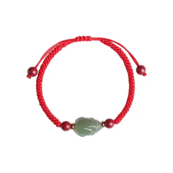 BYTHERE Hetian Jade Bracelets Pale Greenish White Jade Unisex