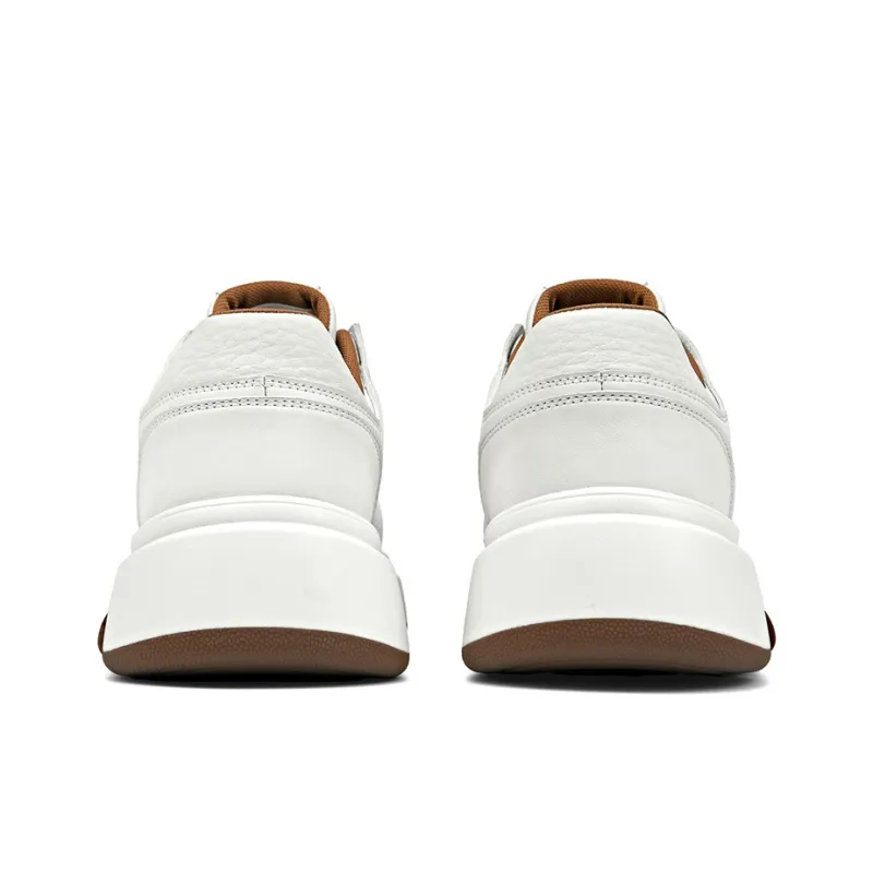 AOKANG Air Force One Series Skateboard Shoes Men Low Top White Red, White Brown-10