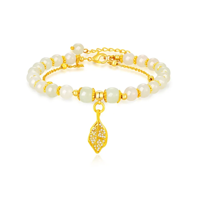 JINLIUFUJIXIANG Hetian Jade Bracelets White Jade/Pale Greenish White Jade Women's-0
