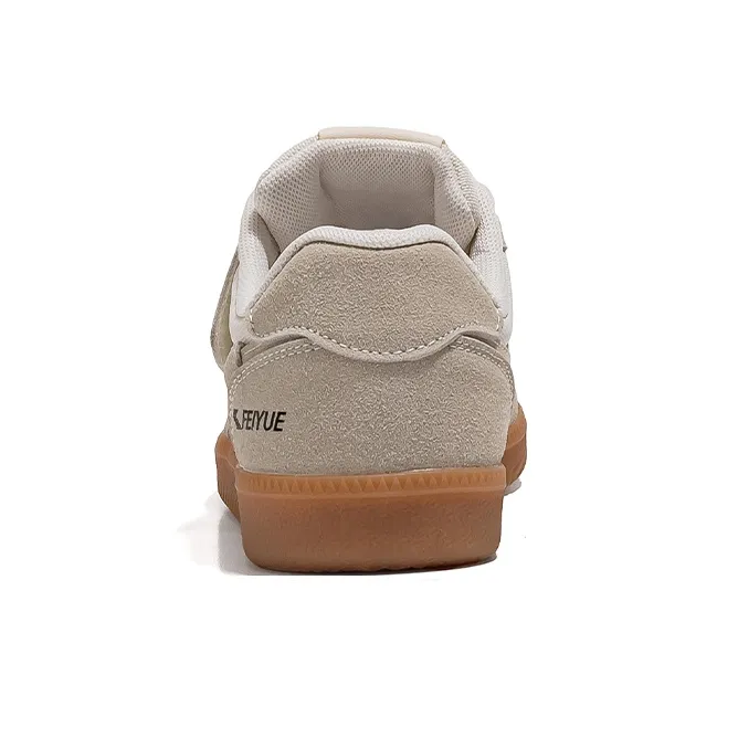 Feiyue Height Increasing Cushioning Low-Top Skateboard Shoes Women's Beige Gray-4