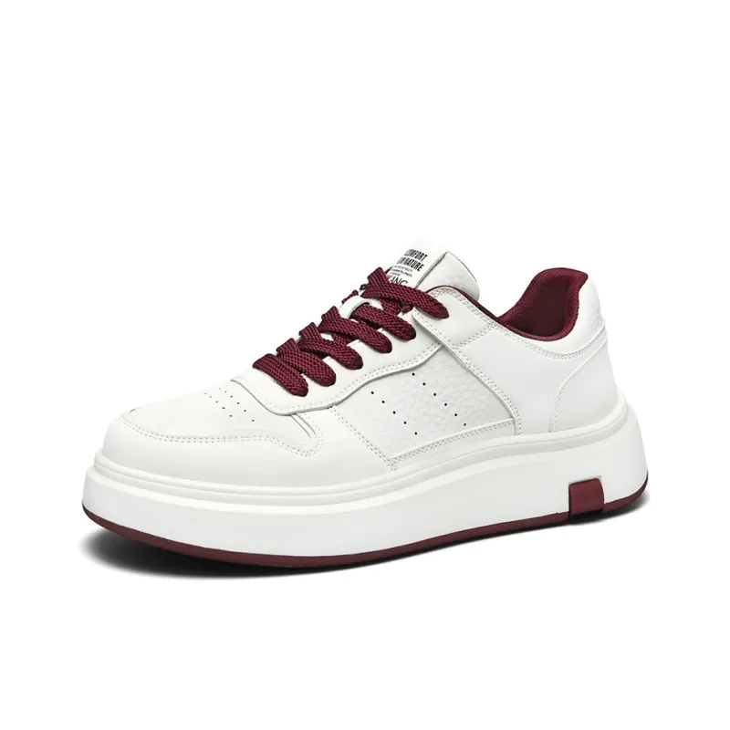 AOKANG Air Force One Series Skateboard Shoes Men Low Top White Red, White Brown-1