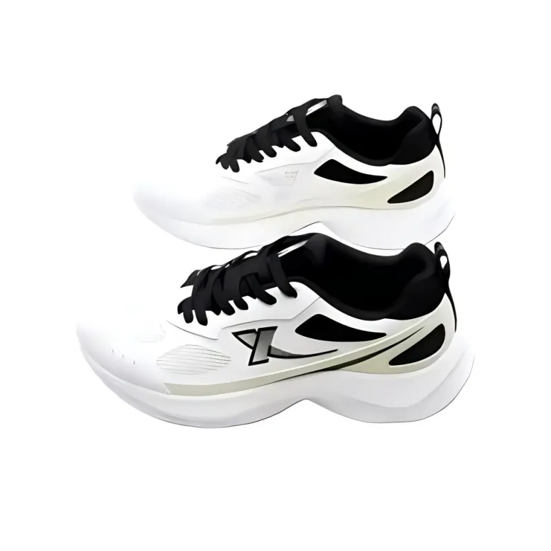 XTEP Cushioning Anti Slip And Wear Resistant Low Top Running Shoes Men's White Black Green-3