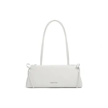 CHARLES&KEITH PU Shoulder Bag Medium Size Women's Soft Pink/Light Pink/Noir Black/Meringue White