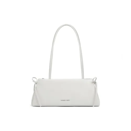 CHARLES&KEITH PU Shoulder Bag Medium Size Women's Soft Pink/Light Pink/Noir Black/Meringue White