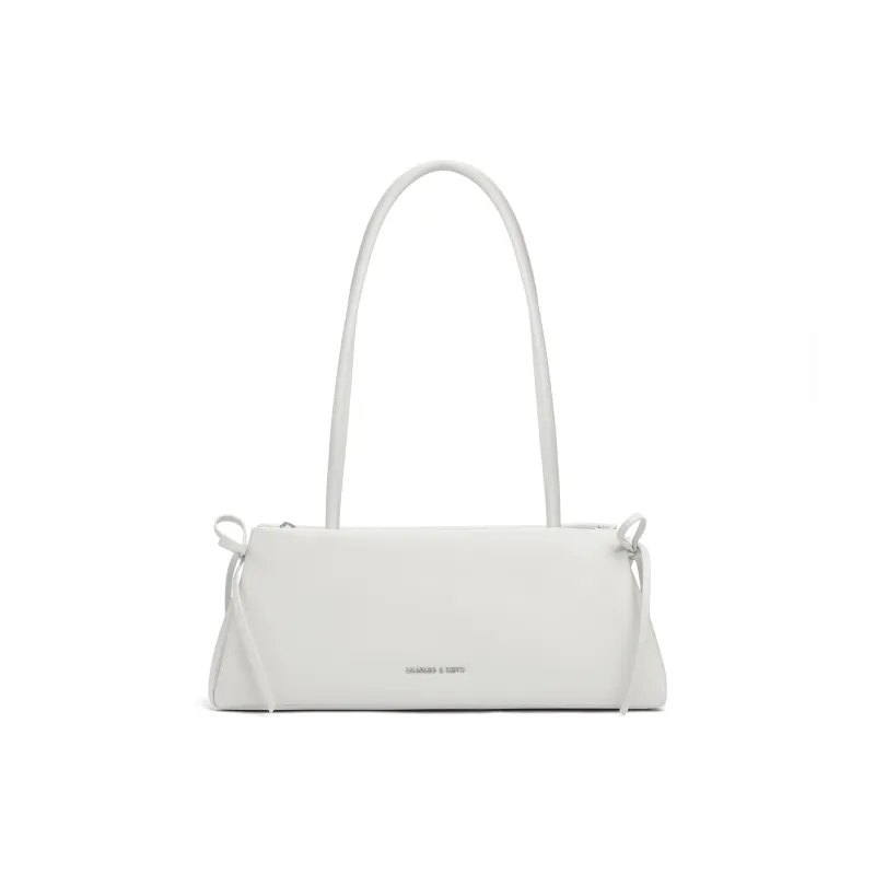 CHARLES&KEITH PU Shoulder Bag Medium Size Women's Light Pink/Noir Black/White/Sea Salt Blue-4