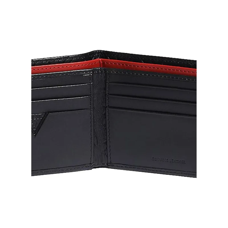 GUESS Leather Wallet Men's Black & Red-2