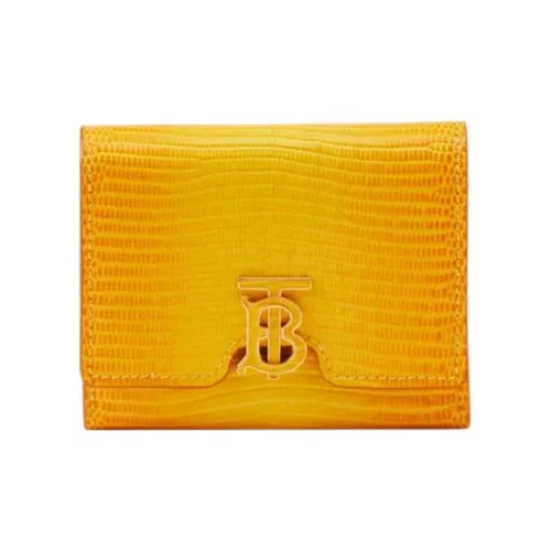 Burberry Calfskin Wallet Women's Orange