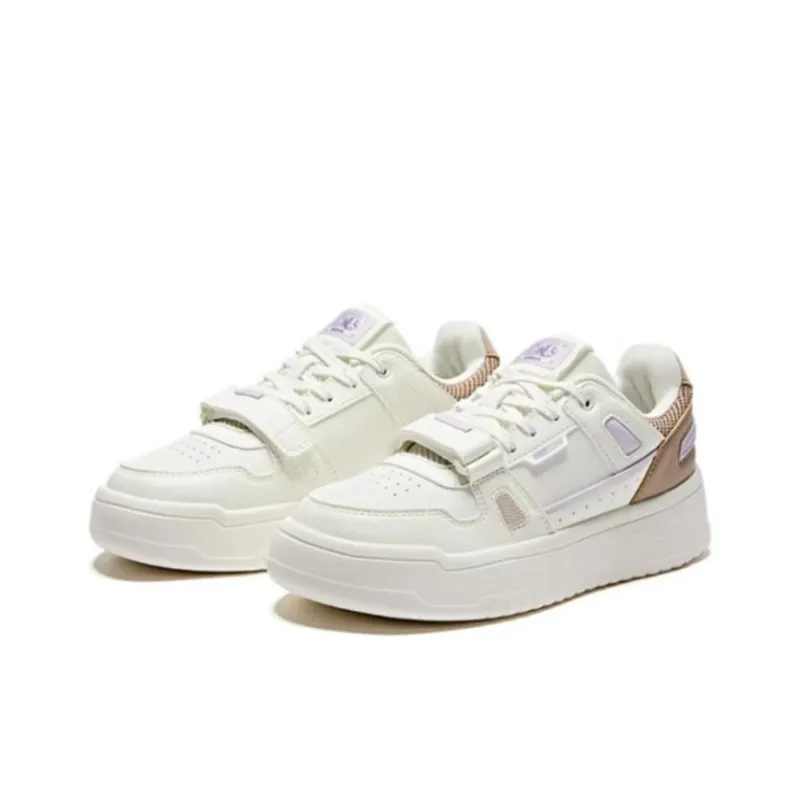 QIAODAN Non-slip Lightweight Low-Top Skateboard Shoes Women's Taupe-1