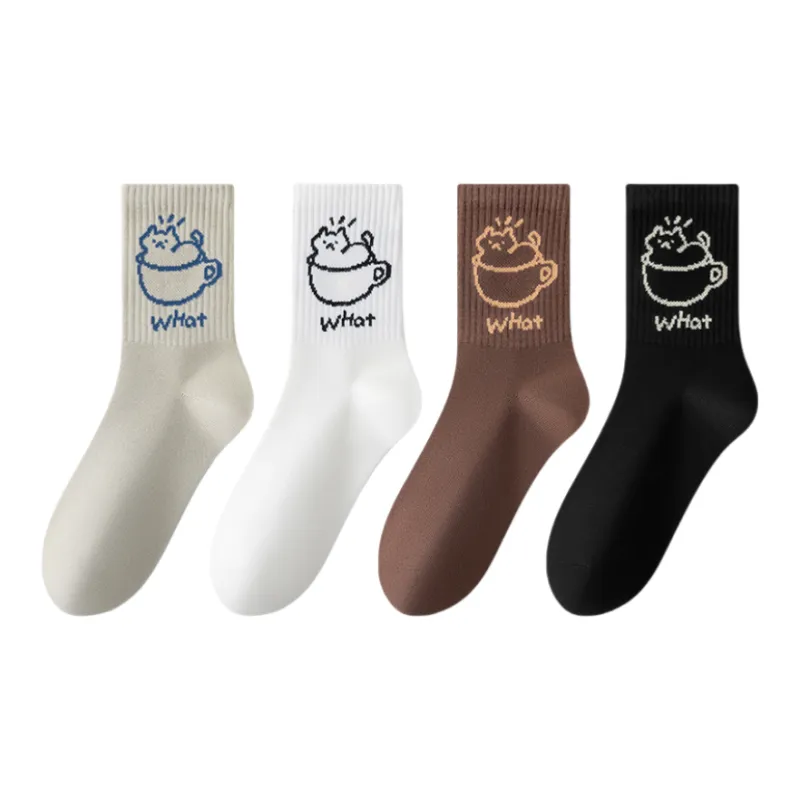 Yalu Mid Calf Socks Women's 4 Pack-12