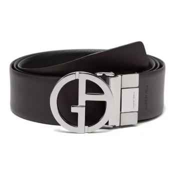 AMANI Cow Leather Leather Belts Men's Black Width: 4cm