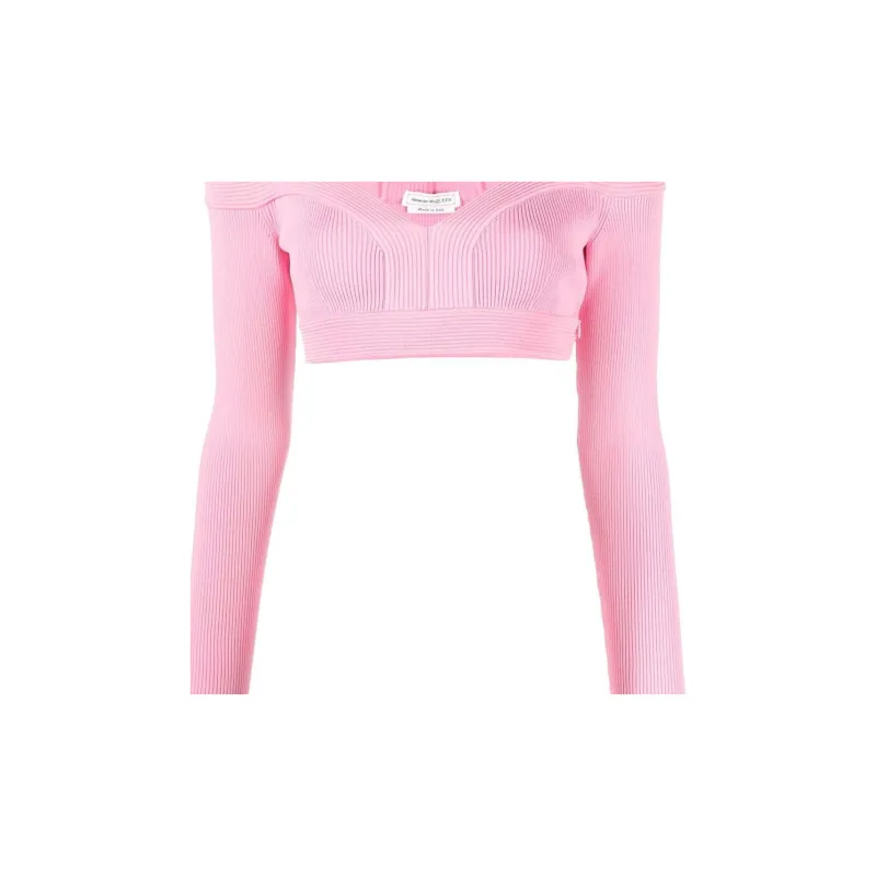 Alexander McQueen Cut out Knitted Top-3