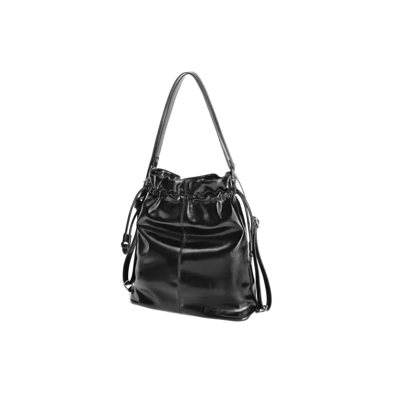 BELLE Artificial Leather Bucket Bag, Shoulder Bag Tubas Women's Black-1