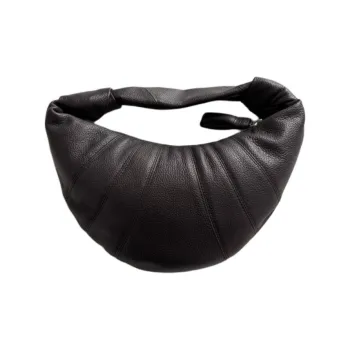 Lemaire Grain Cow Leather Croissant Bag, Handbag, Shoulder Bag Mini Women's Dark Chocolate