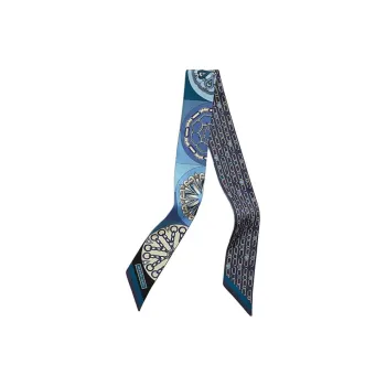 HERMES Mulberry Silk Scarves Women's Indigo