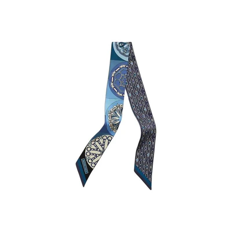 HERMES Mulberry Silk Scarves Women's Indigo-0