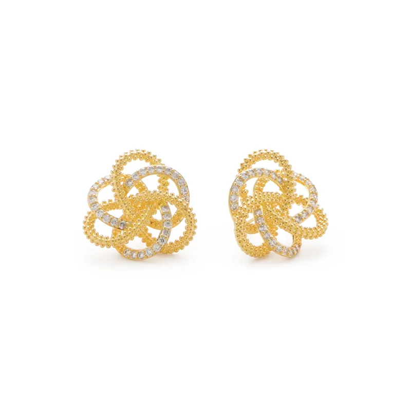 RSNY Gold Plated Copper Stud Earrings Women's-5