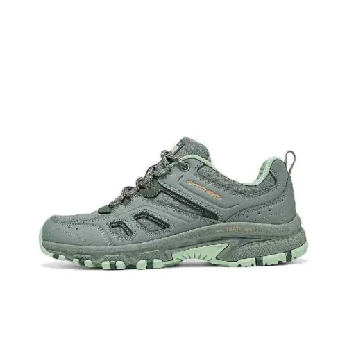 Skechers OUTDOOR Breathable Support Balance Low-Top Trekking Shoes Women's Gray Green