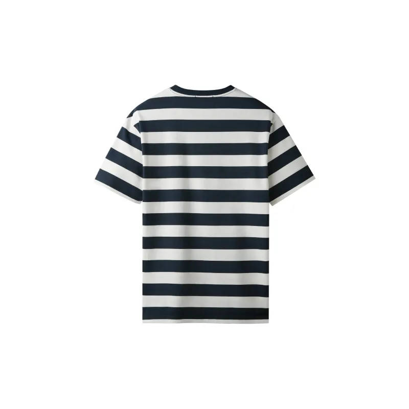 HLA T Shirts Men Navy Blue Stripes F2-1