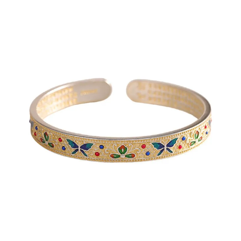LIUXIN 999 Fine Silver Bangles Women's-0