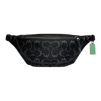 COACH MBJ Collaboration League Canvas With Leather Crossbody Bag Sling Bag Fanny Pack Large Size Men's Black
