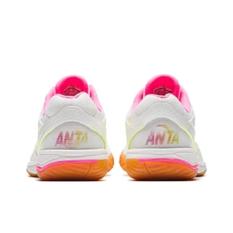 Anta Cushioned Slip-Resistant Coverage Low-Top Training Shoes Men's White Pink-2