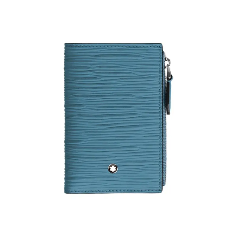 MONTBLANC Cow Leather Wallet Mini Unisex Haze Blue-0